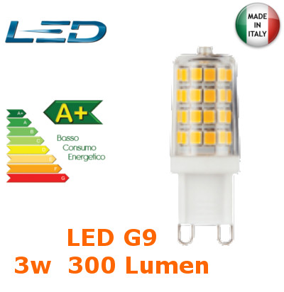 Lampada LED G9 3w Luce Fredda 300 Lumen